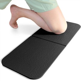 Yoga Knee Mat 26 x 11 inches (66 x 28 cm), Durable, High Grip, Bifold and Compact, Black