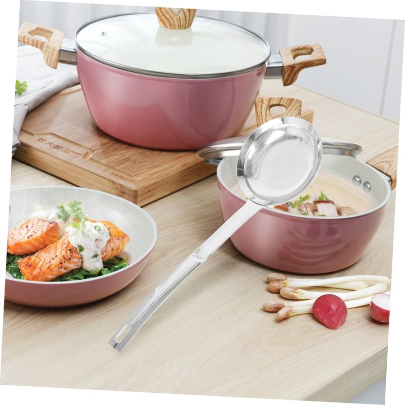 BIUDECO 1pc Stainless Steel Filter Spoon Oil Strainer for Kitchen