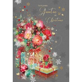 Cherry Orchard Auntie Christmas card, from the Gorgeous Grace range, complete with Gold envelope