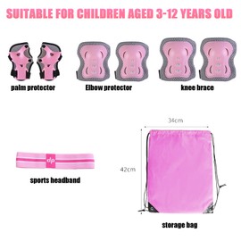 DKDDSSS 8 Pcs Knee Pads for Kids, Kids Knee Pads Elbow Pads Wrist Guards Set, Kids Protective Gear Set, for Girls Boys Roller Skates, Skateboard, Bike, Cycling Age 3-10 Years