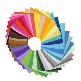 NUOBESTY 40pcs Assorted Felt Fabric Sheets Polyester Felt Pack Non-Woven Fabric for DIY Crafts Decorative Patchwork Christmas Tree Ornaments Sewing Accessories