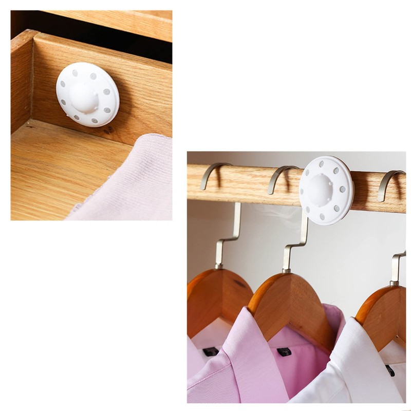 HomeNite 6 Pack Moth Ball Case with Adhesive Wall Sticker,