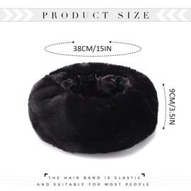 CAKURE Faux Fur Headband Elastic Women Winter Ear Warmer(Black)