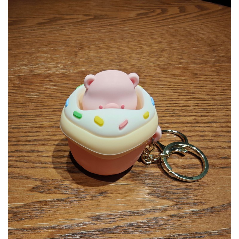 Pandachilla Cute Piglet Bag Charm Keychain, Pink