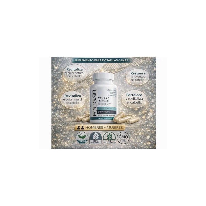 Foligain Suplemento Anti Canas 60 tabs Mejora el aspecto del