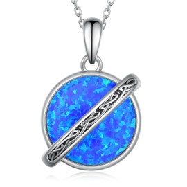 Saturn Necklace for Women 925 Sterling Silver Saturn Pendant Necklace Planet Space Saturn Jewelry Gifts for Women Girls