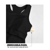 OQQ Womens Tank Tops with Medium Support Removeable Bra Crew