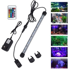 MQUPIN Fish Tank Light,Submersible LED Aquarium Light,Color Changing Fish Tank Light with Remote Control,IP68 Underwater Submersible LED Light