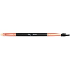 DIVYA l Brocha para Cejas 2 en 1, Aplica, Peina y Define, Punta Biselada y Cepillo, Acabado Natural y Preciso