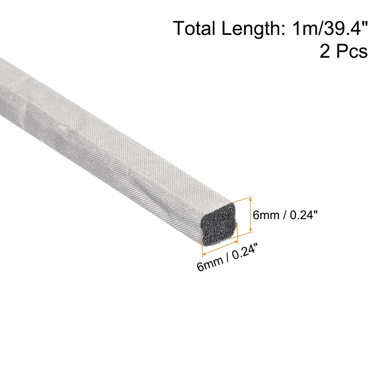 MECCANIXITY 2pcs RF Faraday Foam Gasket/Conductive Foam Strip, 39.4"x0.24"x0.24" (1mx6mmx6mm)