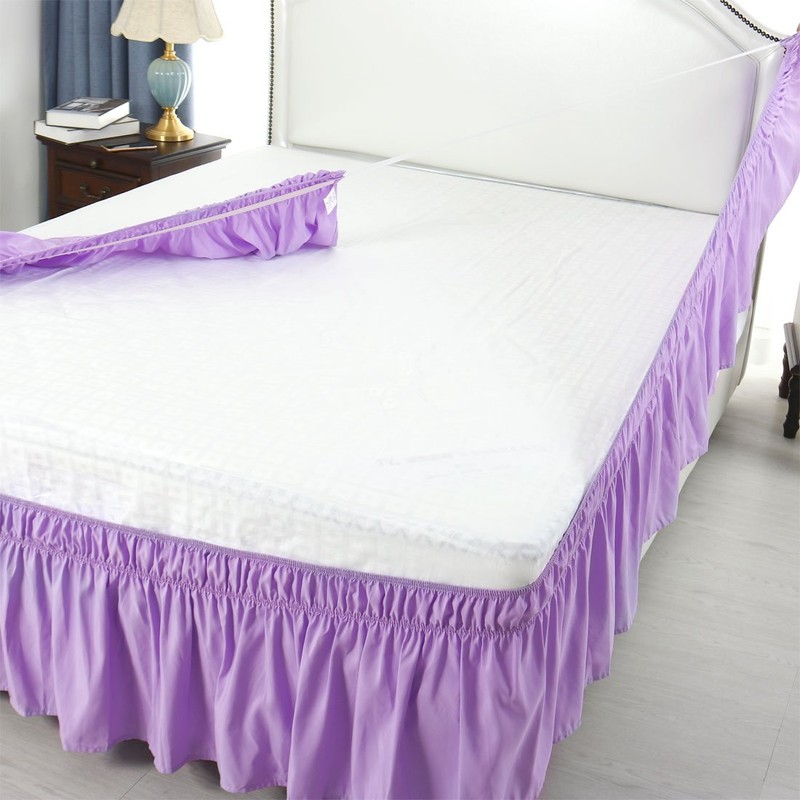 PiccoCasa Elasticated Bed Skirt Ruffled Bed Base Wrap Around Bed