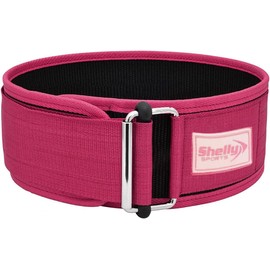 Shelly Weight Lifting Belt for Back Support Premium Self Locking Weightlifting belt of Men and Women Deadlift Training Belt 4 Inch Nylon with Metal Buckle (Pink, Medium)