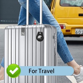 Tandoler 2 Pack AirTag Keychain Holder Case with Cable, Lightweight, Anti-Scratch, Secure Air Tag Lock Cases Key Ring Key Chain Luggage tag for Keys, Luggage,Pets,Backpacks