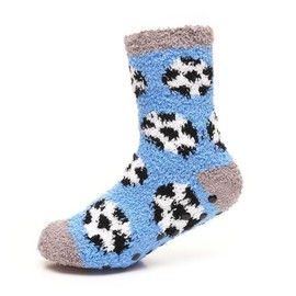 A2Z 4 Kids Boys Girls Soft Fluffy Cosy Socks Non Slip Gripper - Socks AZ818 Football_3-6 (9-12)