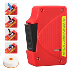 SAIVXIAN Fiber Optic Cleaner Fiber Optic Connector Cleaner Fiber Optic Cleaning Box for FC, SC, LC,MU,ST End Faces and Optical Connectors Over 500 Times Anti Static Clean Swab (red)