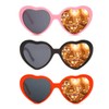 Bymivofun 3 Pcs Peach Heart Special Effects Glasses, Heart Diffraction