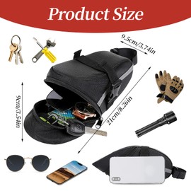 UOSIWYA Bicycle Saddle Bag, Saddle Bags for Bicycle, Oxford Fabric Bicycle Bag, Waterproof Saddle, Road Bike Accessories, Saddle Bag, Tool Bag for Gravel Bike, Road Bikes (Black)