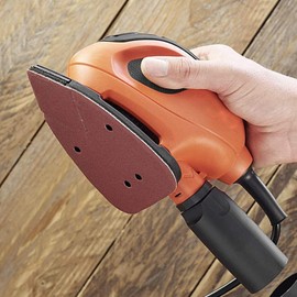 XIATIAN Black and Decker Mouse Sander Pads, 40 Pcs Sanding Pads Mouse Sanding Sheets with Extra 2 Tips for Replacement, 40/60/ 80/120 Grits Mouse Sander Pads for Grinding and Polishing