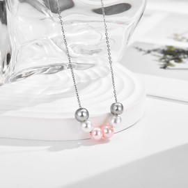 Leyung 60th Birthday Gifts for Women, 6 Pearls Necklace Jewelry for Her Six Decades 60 Year Old Birthday Gift for Mom Grandma Nana Friend Aunt