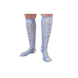 Lymphedivas Claire Medical Graduated Knee-High Compression Sock Pair 20-30mmHg for Women (Long Open-Toe Medium)