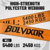 Bolvixor 4 Pack 4" x30' Winch Straps with Flat Hooks,