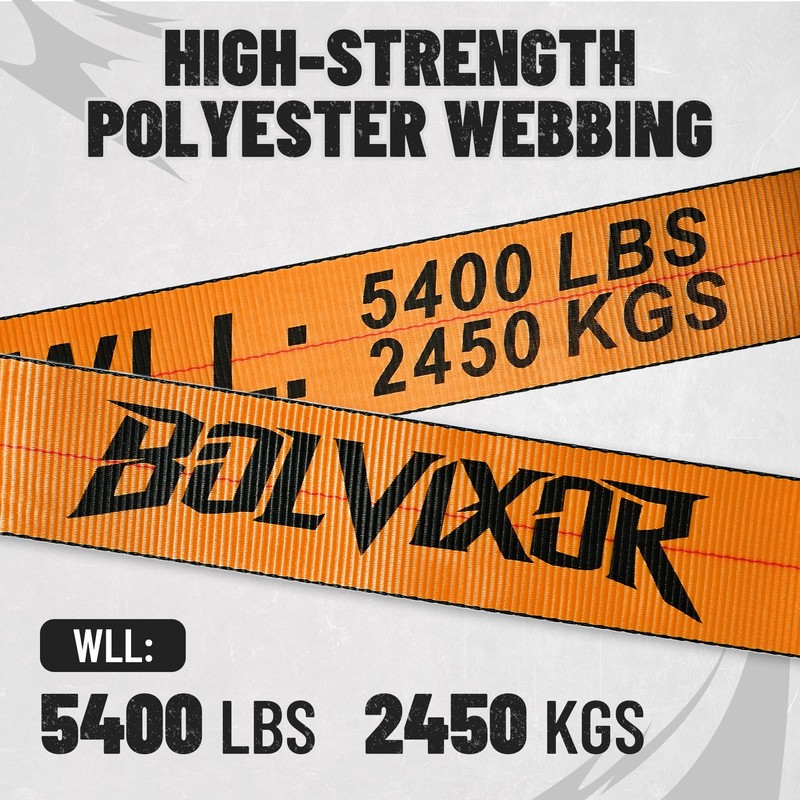 Bolvixor 4 Pack 4" x30' Winch Straps with Flat Hooks,