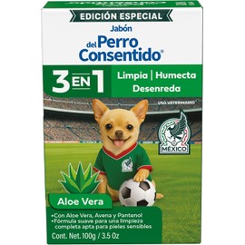 Perro Consentido Grisi, Jabón 3 en 1 100g para Perros con Aloe Vera, Avena y Pantenol  Limpia, humecta y acondiciona