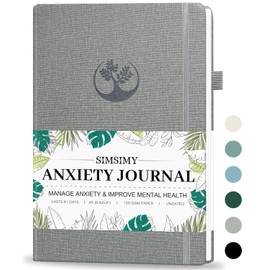 SIMSIMY Mental Health & Anxiety Journal, 91 Days Mood Tracker Journal for Mindfulness, Self Care & Stress Relief, Guided CBT Journal with Mental Health Coloring Book Pages & Dream Diary to Record, Wellness Gifts for Women Men