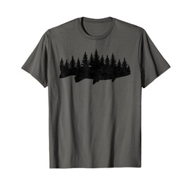 Steelhead Fishing - Forest Treeline Trout Fisherman T-Shirt