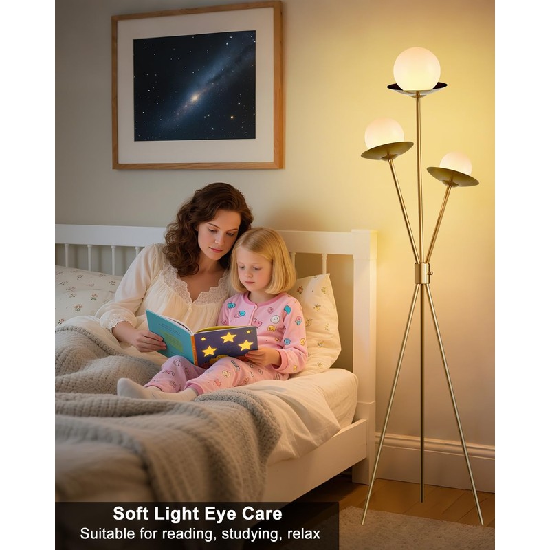 Lightdot Tripod Floor Lamp Dimmable Globe Floor Lamps with 3