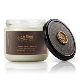 Underworld - Sandalwood, Jasmine, Orange Scented Soy Candle - Egyptian Afterlife Mythology Inspired 12 oz