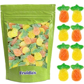 Fruidles Sour Pineapple Gummies Candy, Delicious Fruit Flavors Gummi (1 Pound)