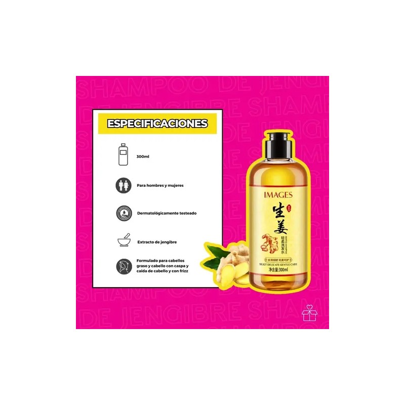Shampoo De Jengibre Anti Caspa Caída Cabello Fríz Hidratante