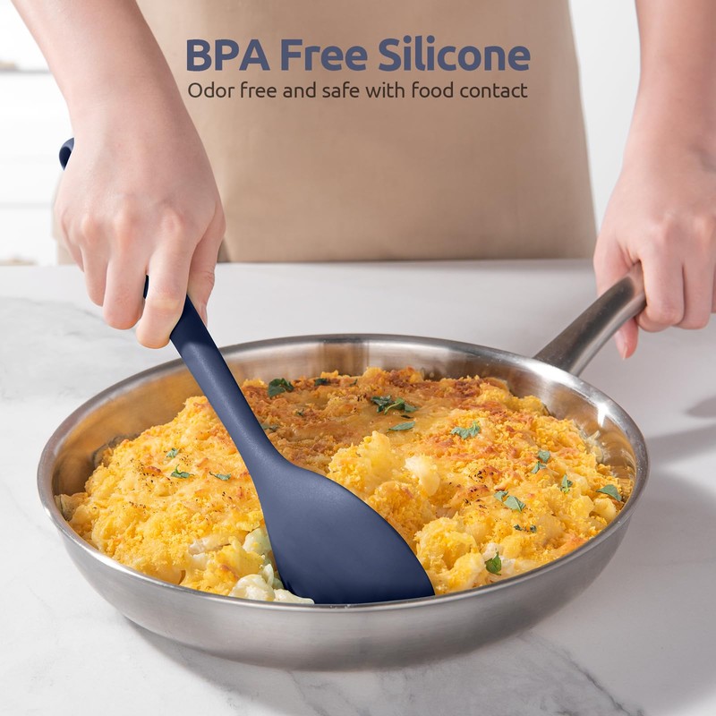 600ºF Heat Resistant Silicone Spoon: U-Taste 13.3in Solid Kitchen Cooking