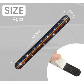 OFBAND 4PCS Bling Car Door Handle Protector,Rhinestone Car Door Handle Scratch Protector Car Sticker for Car Decorations,Stylish Car Handle Cover Car Accessories for Woman Fits Most Cars (Style 2)