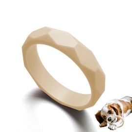 Sweet Paws Puppy Teething Bracelet - Wearable Silicone Dog Chew Toy for Dogs and Cats - Fun to Chew, Tug & Fetch - Puppy Nipping Solution for Mouthy Small/Medium Dogs and Playful Cats (Creme Brûlée)