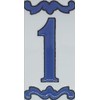 House Numbers Ceramic Tile Letters & Frame Spanish Blue Design