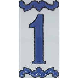 House Numbers Ceramic Tile Letters & Frame Spanish Blue Design Tile Size 10cm H x 5cm W Number Frame Size 2 to 13 tiles (Number 1)