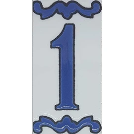 House Numbers Ceramic Tile Letters & Frame Spanish Blue Design Tile Size 10cm H x 5cm W Number Frame Size 2 to 13 tiles (Number 1)
