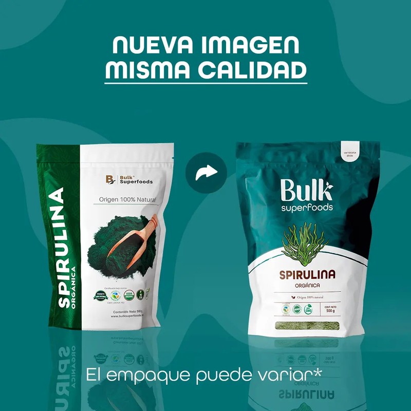 Spirulina Orgánica En Polvo 500g Natural Premium Espirulina