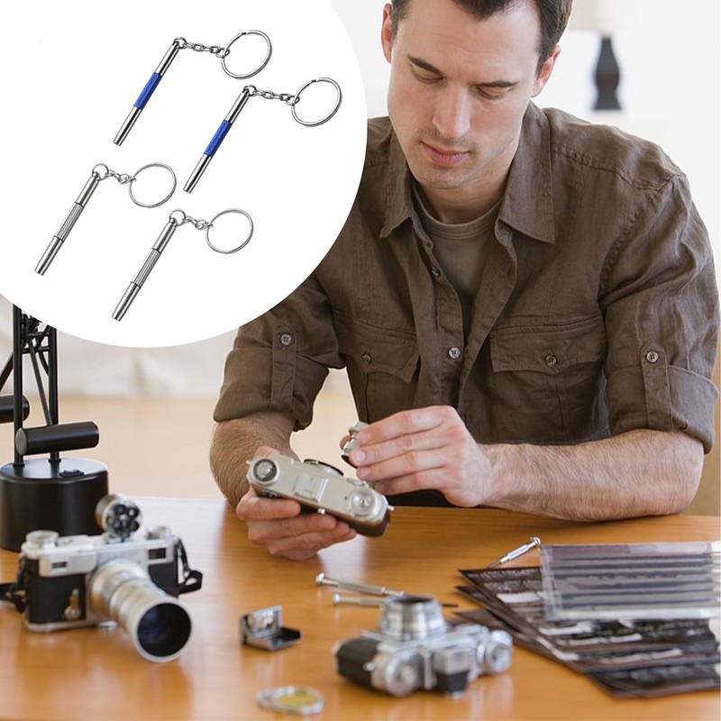 4 Piece Mini Eyeglass Screwdriver with 1 Piece Storage Box,