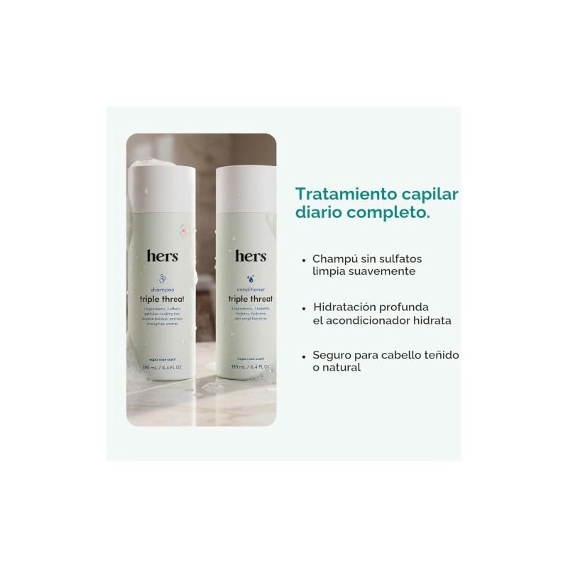 himshers HERS- Set de champú y acondicionador Triple Threat para