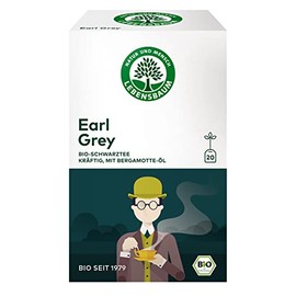 LEBENSBAUM Tea Earl Grey Organic Tea with Strong Flavour, Black Tea Bags, 100% Natural Enjoyment, 20 Tea Bags of 2 g