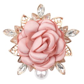 COMNICO Brooch Pin for Women, Elegant Rose Flower Crystal Brooches Lapel Pins Fashionable Dress Suit Jewelry Clothes Accessories Bags Decoration for Women Girls Wedding Party Valentine's Gifts
