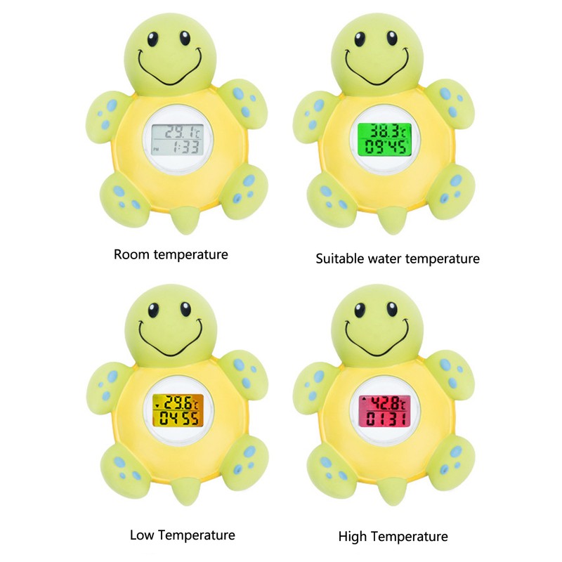 Baby Bath Thermometer Smart Cartoon Cute Tortoise Bathroom Multi Functional