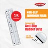 6 inch / 15 cm Anti-Slip Aluminum Ruler- Pack of