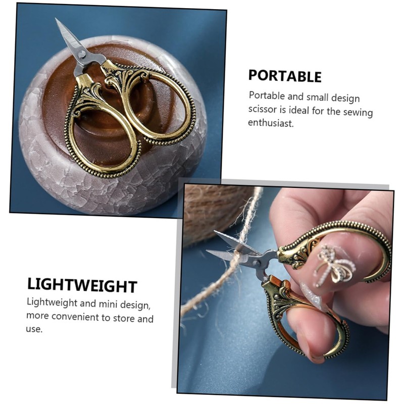 COHEALI Quality Embroidery Scissors Metal Trimmer Thread Trimming Tool Mini