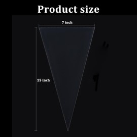 Soptalles Cone Cellophane Bags, 7x15 Inch Cone Shaped Treat Bags with Twist Ties, Plastic Cone Bags for Treats, Popcorn, Candy, Party Favors