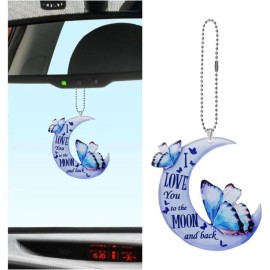 NoBrand Car Rearview Mirror Accessories - 2D Flat Car Rear View Mirror Charm - Lovely Mo