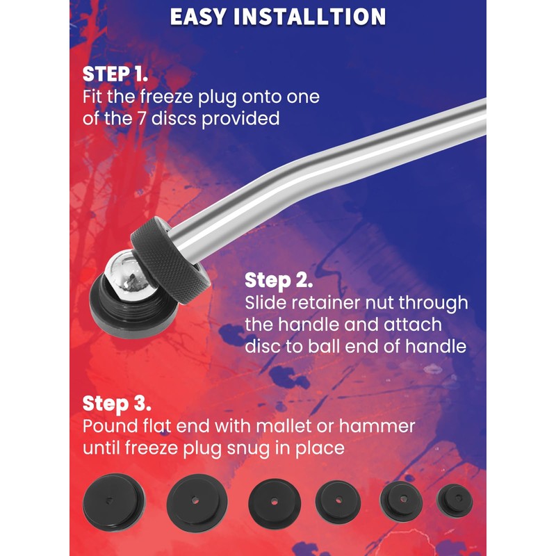 Punmew Frost Plug Installer Remover Tool Set 10PCS Diesel Freeze